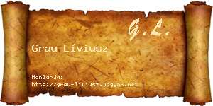 Grau Líviusz névjegykártya